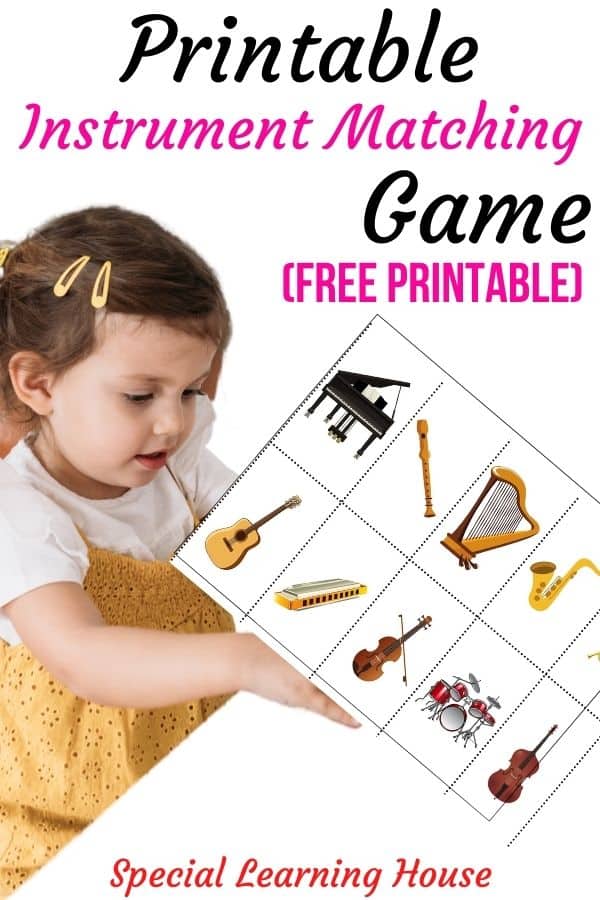 Printable Instrument Matching Game Cover 2 Special Learning House